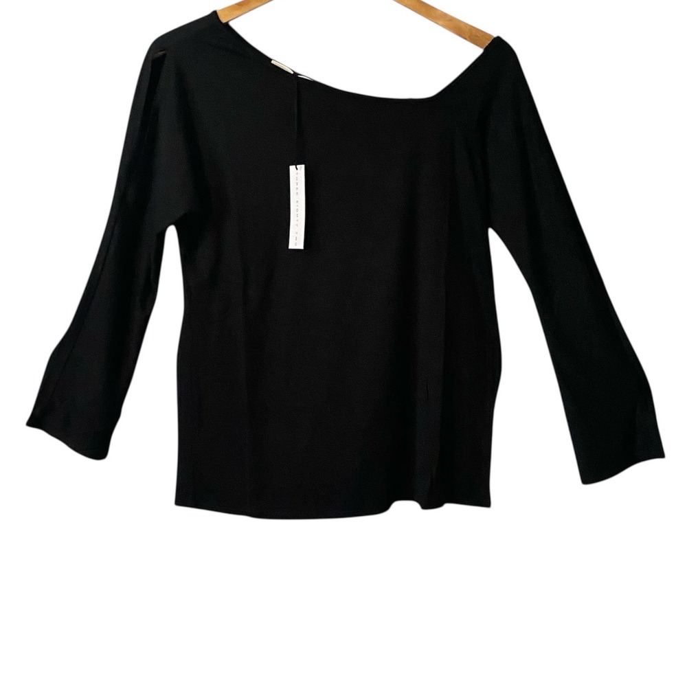 Revolve Three Eighty Two‎ Black Asymmetrical Neckline Long Sleeve  XS
